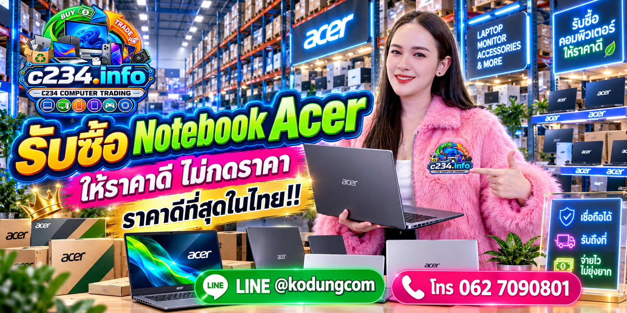 C234 Computer Trading รับซื้อ Notebook Acer เก่า มือสอง เสีย และจำนวนมาก