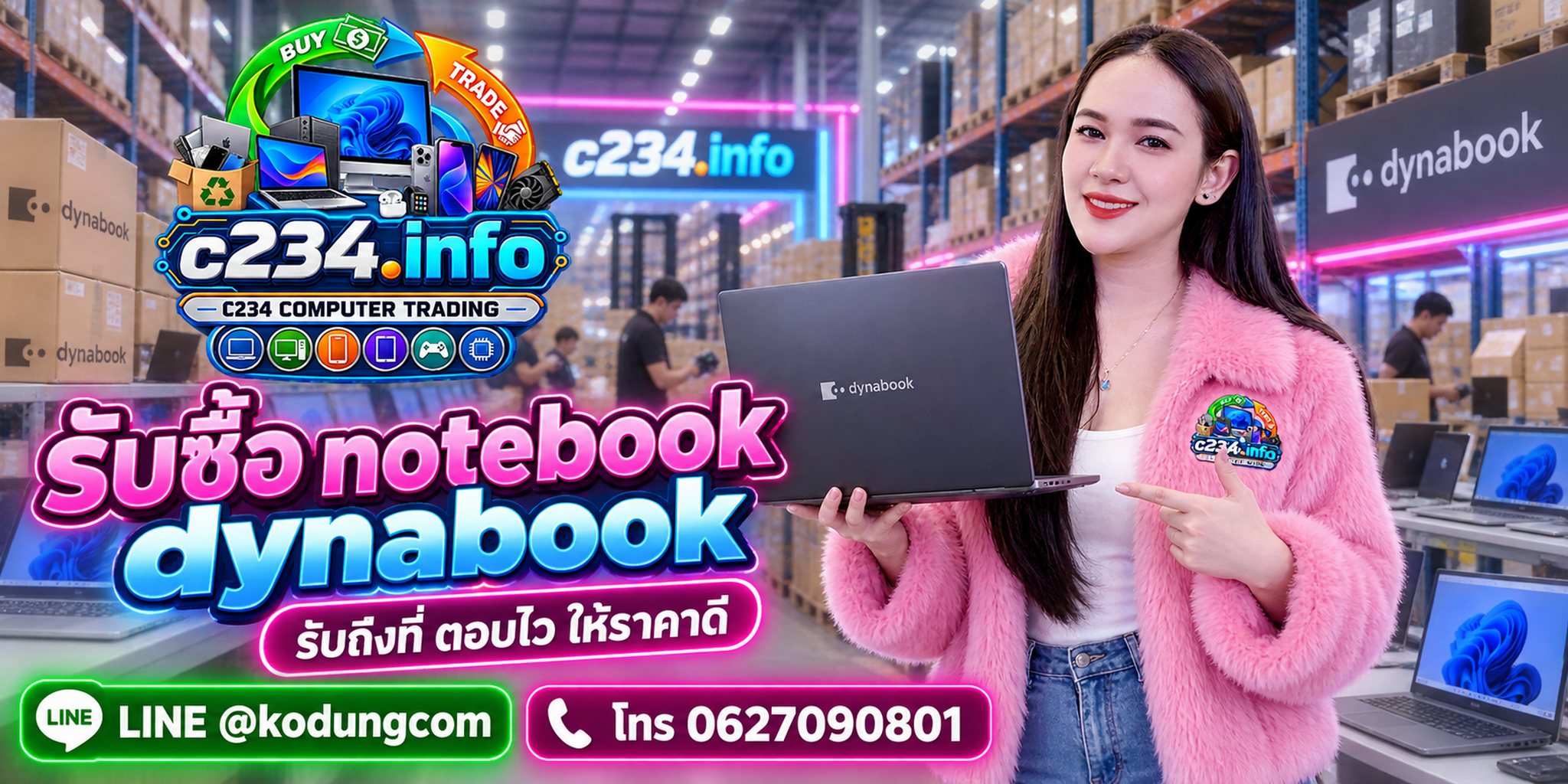 C234 Computer Trading รับซื้อ Notebook Dynabook รับถึงที่ ตอบไว ประเมินจากรุ่นและสภาพ