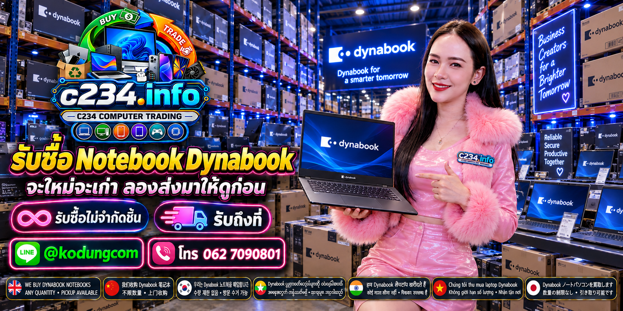รับซื้อ Notebook Dynabook เก่าหรือใหม่ ส่งให้ C234 Computer Trading ดูก่อน พร้อมรับงานหลายเครื่อง